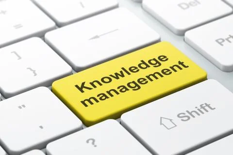 Education concept: Knowledge Management on computer keyboard background Stock Illustration