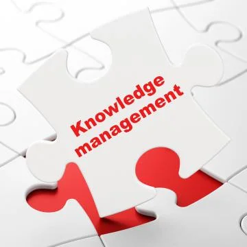 Education concept: Knowledge Management on puzzle background Stock Illustration