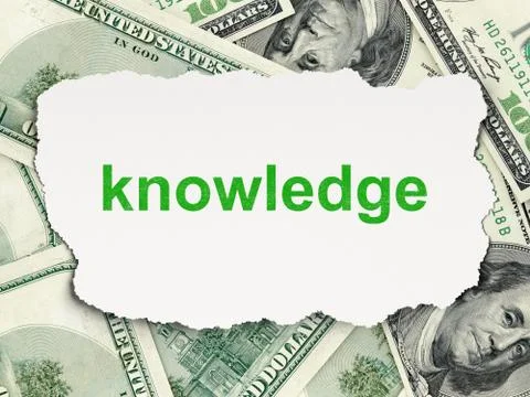 Education concept: Knowledge on Money background Stock Illustration