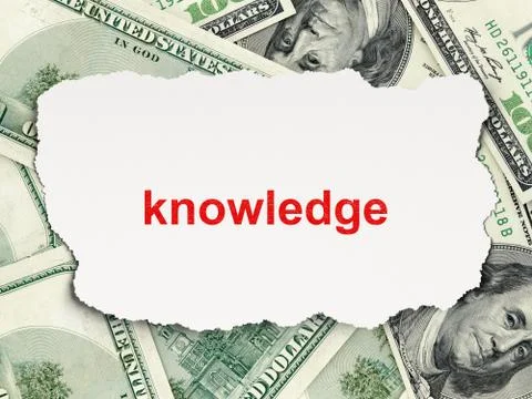Education concept: Knowledge on Money background Illustrazione stock