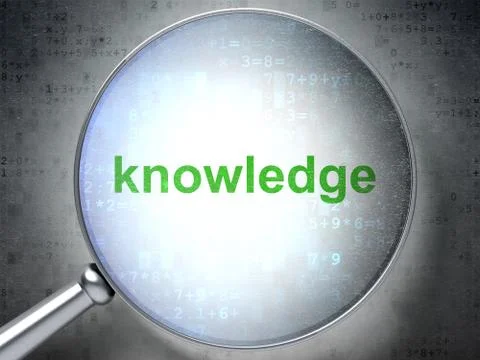 Education concept: Knowledge with optical glass 스톡 일러스트