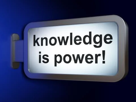 Education concept: Knowledge Is power! on billboard background 스톡 일러스트