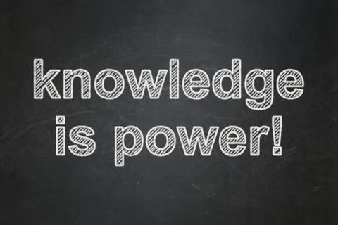 Education concept: Knowledge Is power! on chalkboard background Stock Illustration