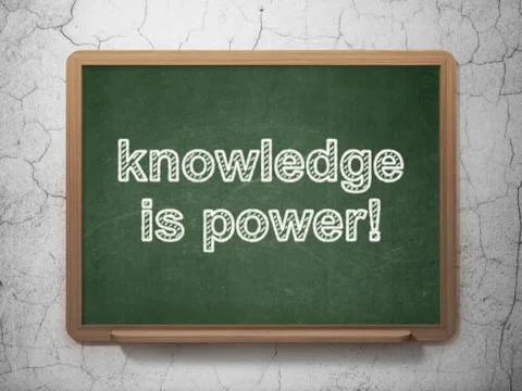 Education concept: Knowledge Is power! on chalkboard background Stock Illustration
