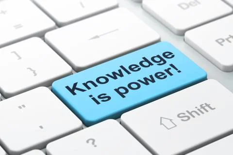 Education concept: Knowledge Is power! on computer keyboard back 스톡 일러스트