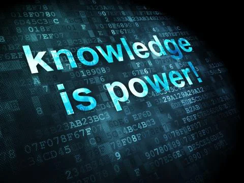 Education concept: Knowledge Is power! on digital background Stock Illustration