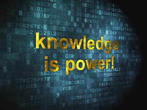 Education concept: Knowledge Is power! on digital background Illustrazione stock