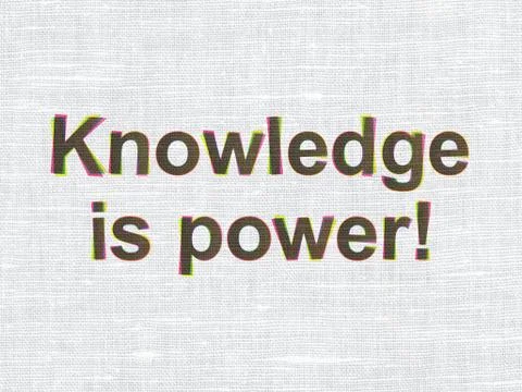 Education concept: Knowledge Is power! on fabric texture backgro Stock Illustration