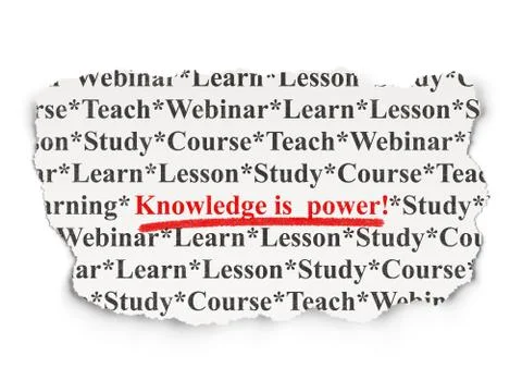 Education concept: Knowledge Is power! on Paper background Illustrazione stock