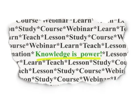 Education concept: Knowledge Is power! on Paper background Stock Illustration
