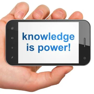 Education concept: Knowledge Is power! on smartphone Illustrazione stock