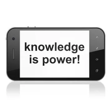 Education concept: Knowledge Is power! on smartphone Illustrazione stock