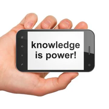 Education concept: Knowledge Is power! on smartphone Stock Illustration