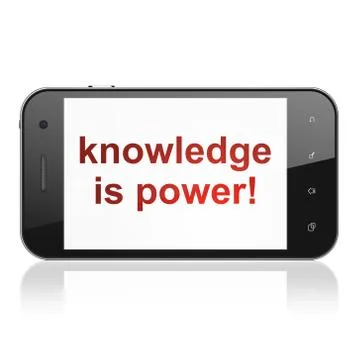 Education concept: Knowledge Is power! on smartphone Stock Illustration
