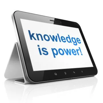 Education concept: Knowledge Is power! on tablet pc computer Stock Illustration