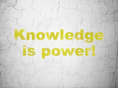 Education concept: Knowledge Is power! on wall background Illustrazione stock