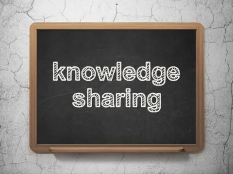 Education concept: Knowledge Sharing on chalkboard background Stock Illustration
