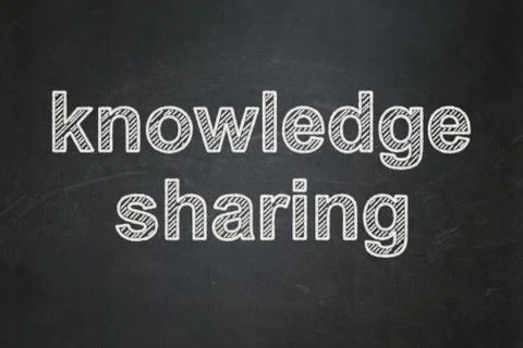Education concept: Knowledge Sharing on chalkboard background 스톡 일러스트
