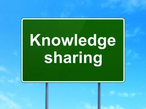 Education concept: Knowledge Sharing on road sign background Illustrazione stock