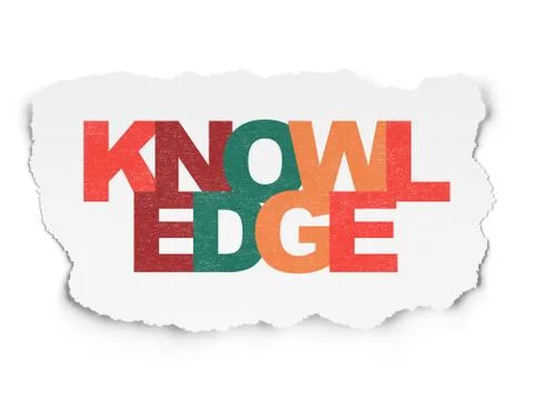 Education concept: Knowledge on Torn Paper background Stock Illustration