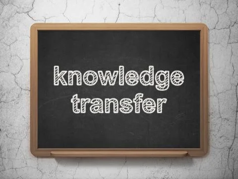 Education concept: Knowledge Transfer on chalkboard background Illustrazione stock