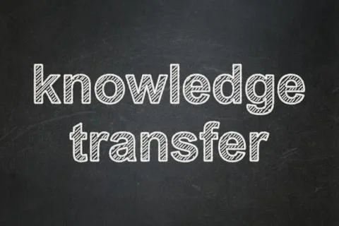 Education concept: Knowledge Transfer on chalkboard background Illustrazione stock