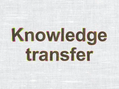 Education concept: Knowledge Transfer on fabric texture background Stock Illustration