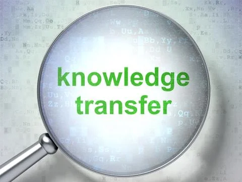 Education concept: Knowledge Transfer with optical glass Stock Illustration