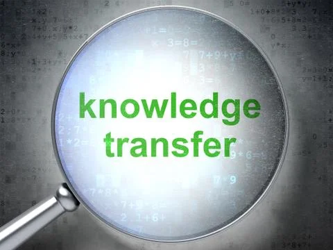 Education concept: Knowledge Transfer with optical glass Stock Illustration