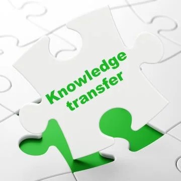 Education concept: Knowledge Transfer on puzzle background 스톡 일러스트