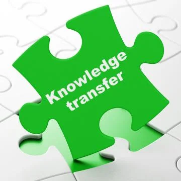 Education concept: Knowledge Transfer on puzzle background 스톡 일러스트