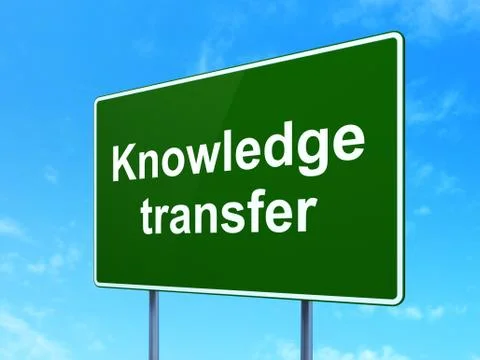 Education concept: Knowledge Transfer on road sign background 스톡 일러스트
