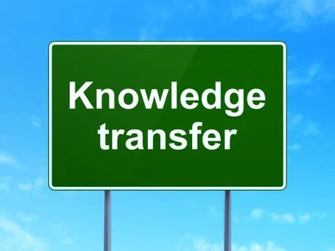 Education concept: Knowledge Transfer on road sign background Stock Illustration