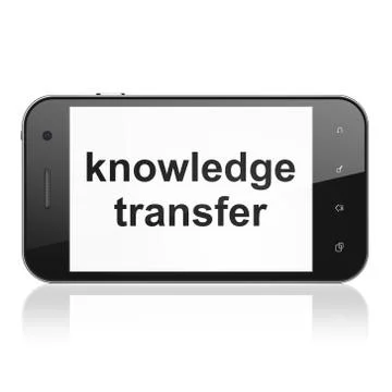 Education concept: Knowledge Transfer on smartphone 스톡 일러스트