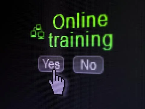 Education concept: Lan Computer Network icon and Online Training on digital Stock Illustration