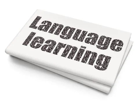 Education concept: Language Learning on Blank Newspaper background Illustrazione stock