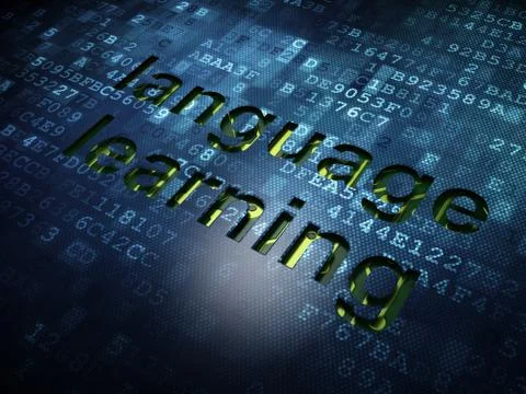 Education concept: Language Learning on digital screen background Stock Illustration