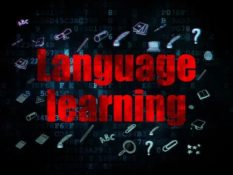 Education concept: Language Learning on Digital background Illustrazione stock