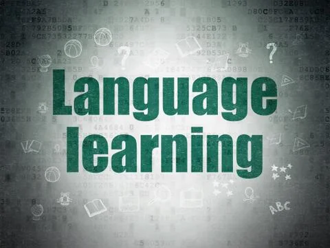 Education concept: Language Learning on Digital Data Paper background Illustrazione stock