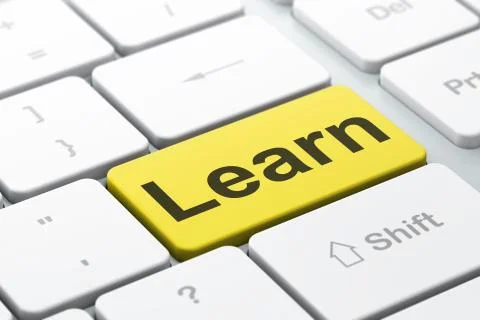 Education concept: Learn on computer keyboard background 스톡 일러스트