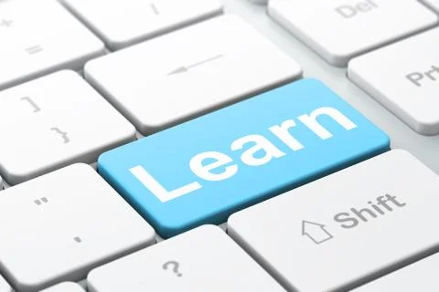 Education concept: Learn on computer keyboard background 스톡 일러스트