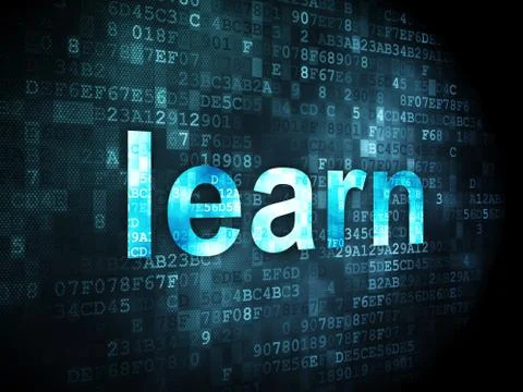 Education concept: Learn on digital background Stock Illustration