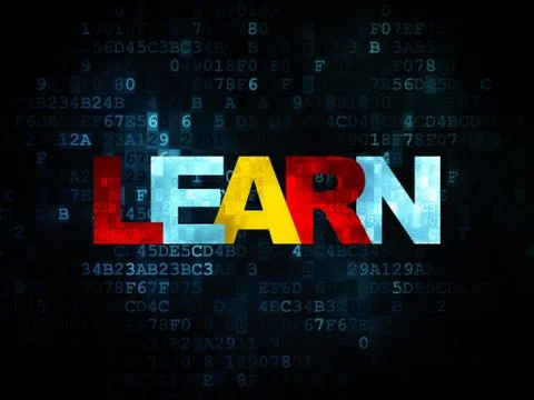 Education concept: Learn on Digital background 库存插图