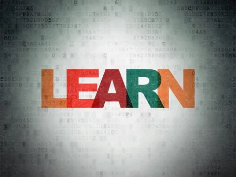 Education concept: Learn on Digital Data Paper background Stock Illustration