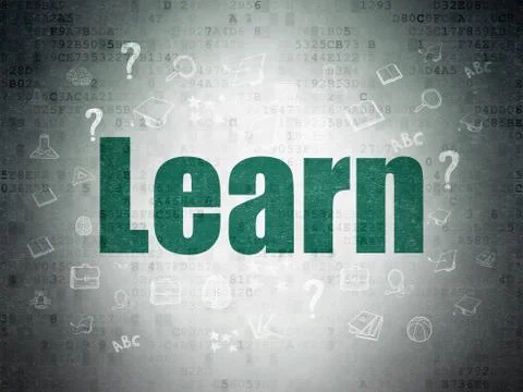 Education concept: Learn on Digital Data Paper background Illustrazione stock