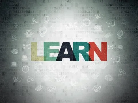 Education concept: Learn on Digital Data Paper background イラスト素材