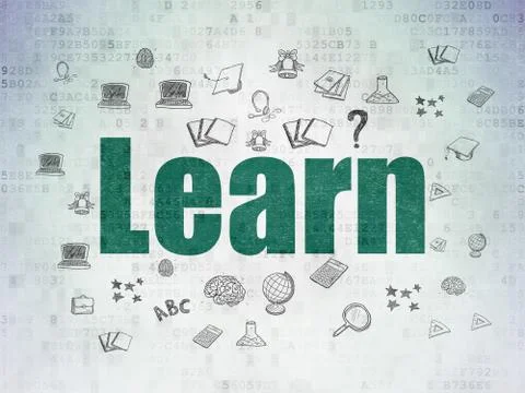 Education concept: Learn on Digital Data Paper background 스톡 일러스트