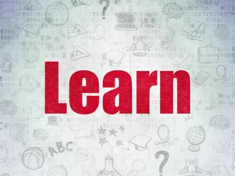 Education concept: Learn on Digital Data Paper background イラスト素材