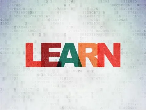 Education concept: Learn on Digital Paper background Stock Illustration