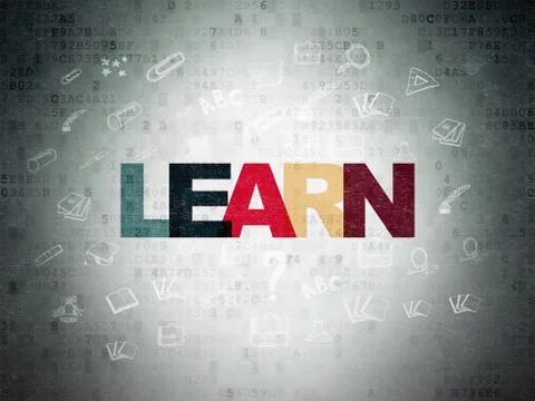 Education concept: Learn on Digital Paper background 库存插图